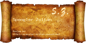Spengler Zoltán névjegykártya